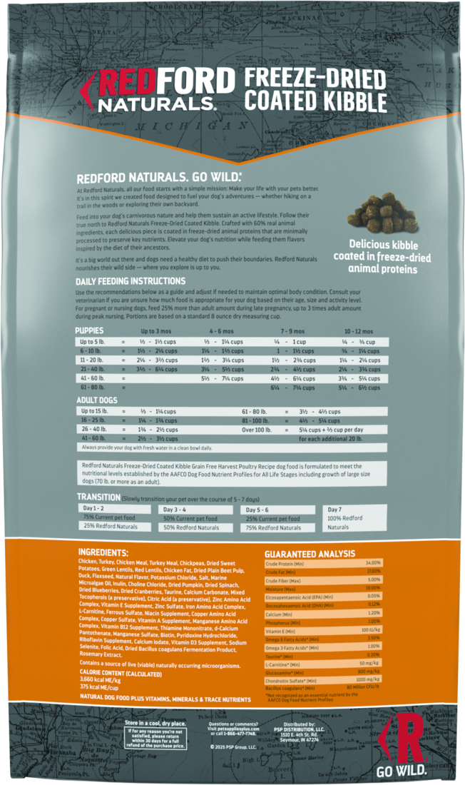 Dog Food Dry Food Redford Naturals Grain Free Freeze-Dried Coated ...