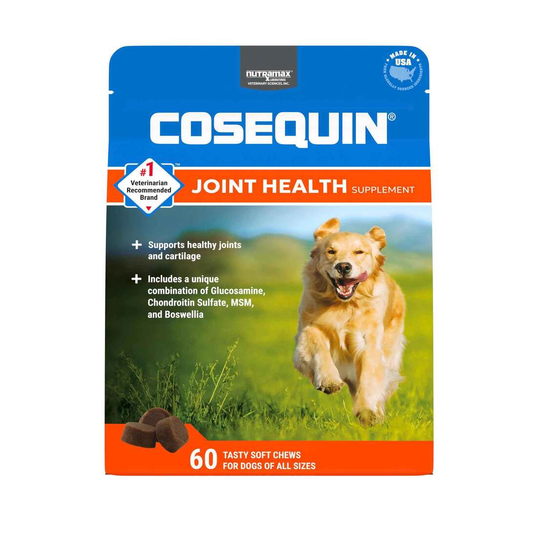 Nutramax Cosequin Maximum Strength Joint Health Supplement Soft Chews for Dogs, 60 Count