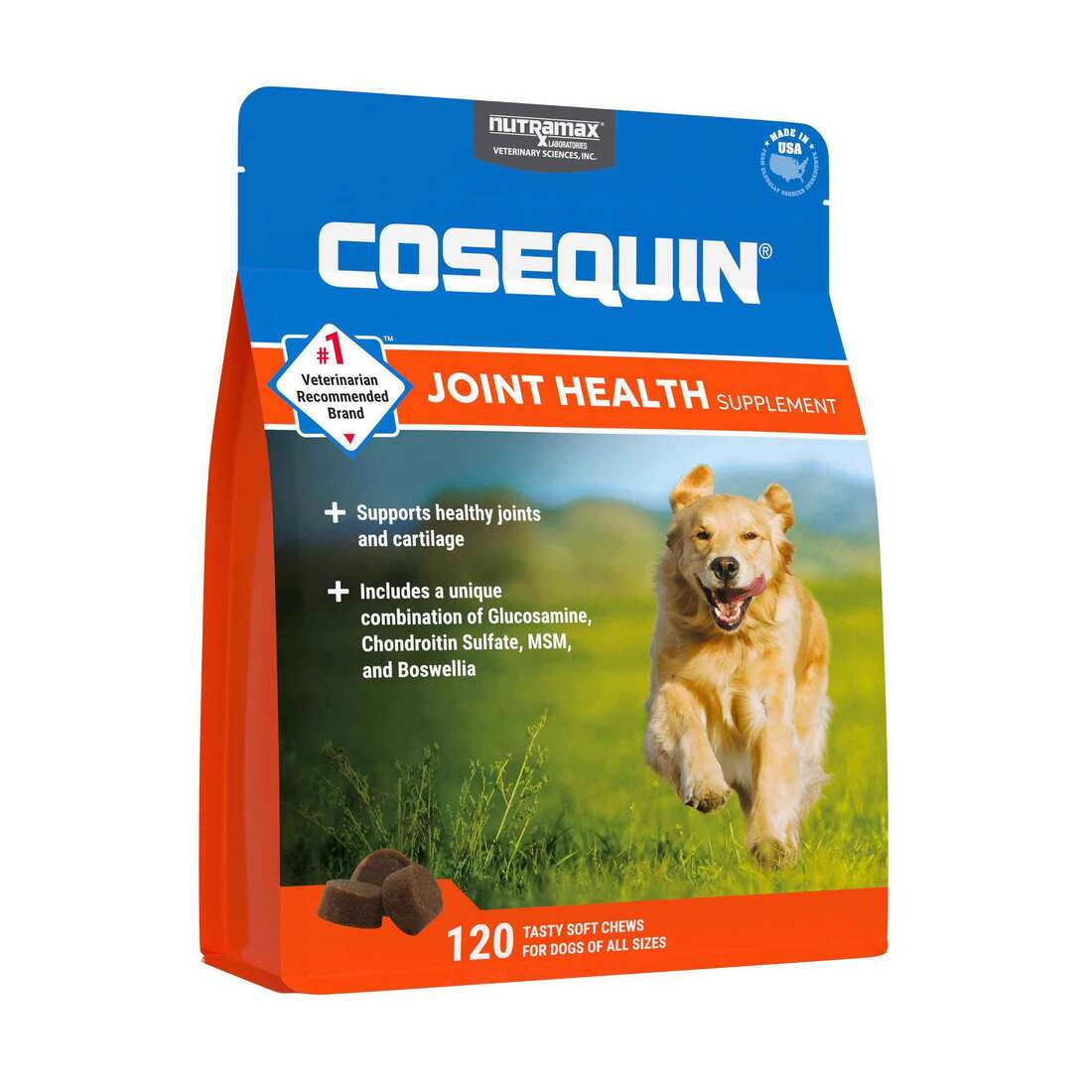 Nutramax Cosequin Maximum Strength Joint Health Supplement Soft Chews for Dogs, 120 Count