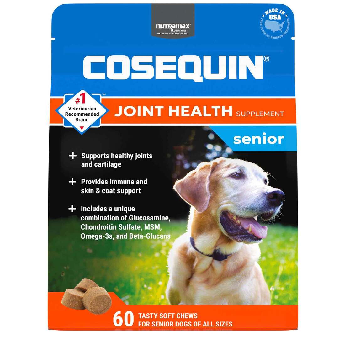Nutramax Cosequin Senior Joint Health Supplement for Senior Dogs, 60 Soft Chews