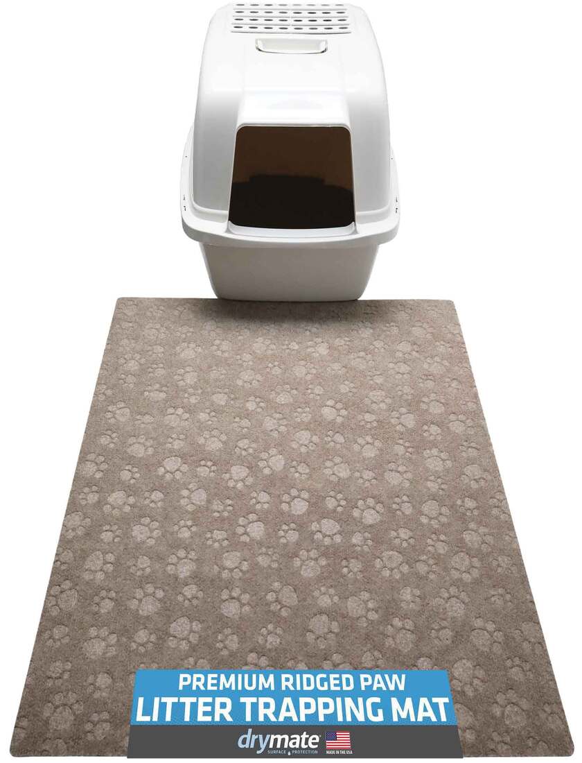 Drymate Cat Litter Mat, Debossed Trapping Taupe, 28 X 34