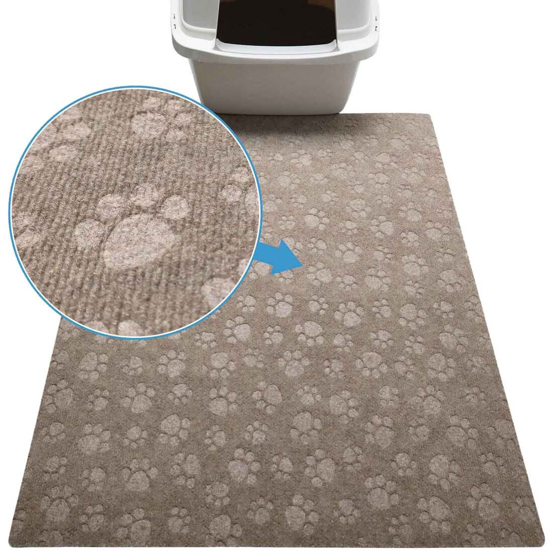 Drymate Cat Litter Mat, Debossed Trapping Taupe, 28 X 34