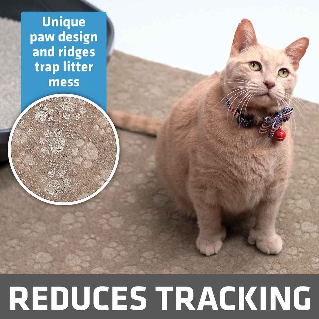 Drymate Cat Litter Mat, Debossed Trapping Taupe, 28 X 34