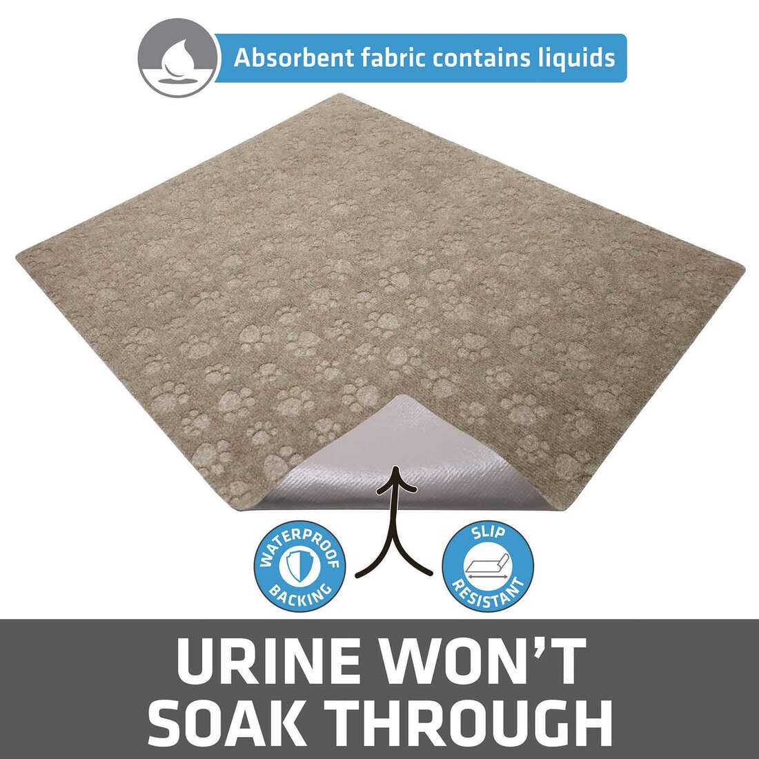 Drymate Cat Litter Mat, Debossed Trapping Taupe, 28 X 34