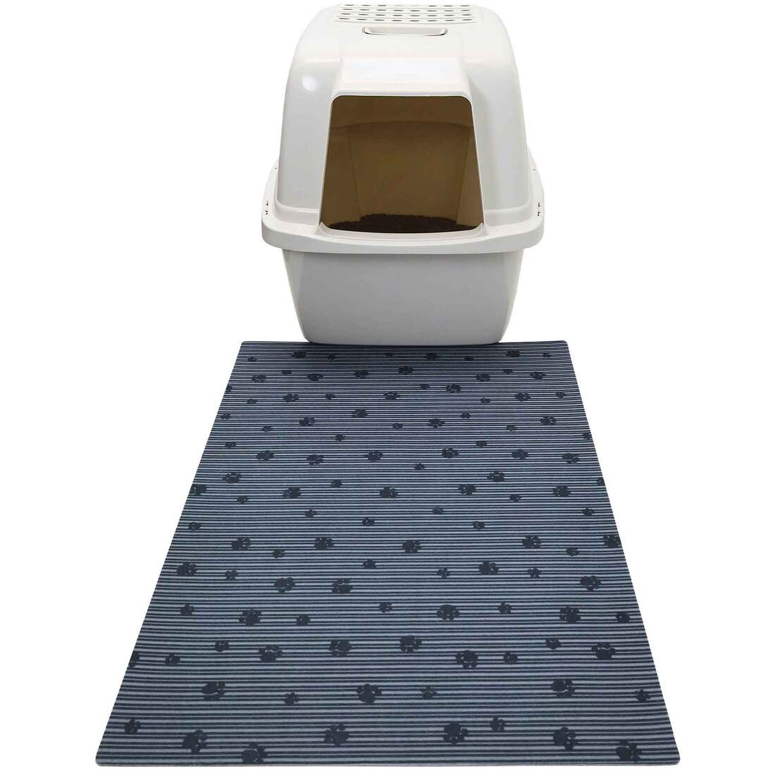 Drymate Cat Litter Mat, Grey Paw Print