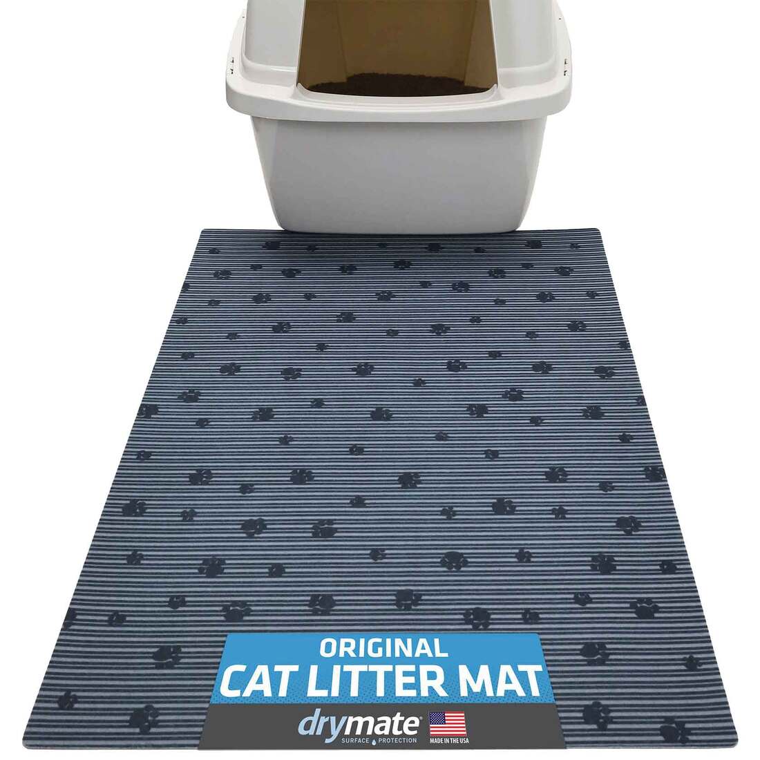 Drymate Cat Litter Mat, Grey Paw Print