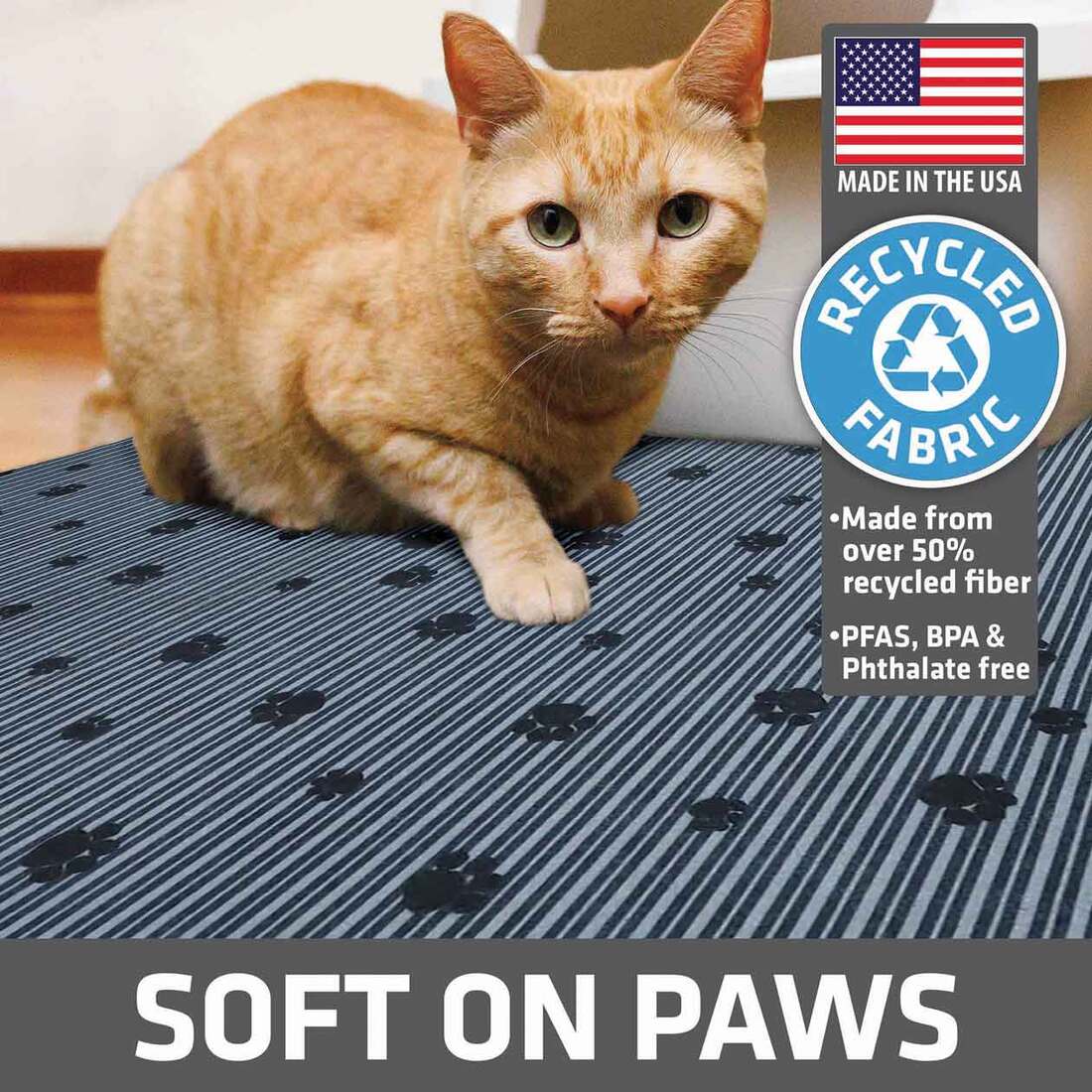 Drymate Cat Litter Mat, Grey Paw Print