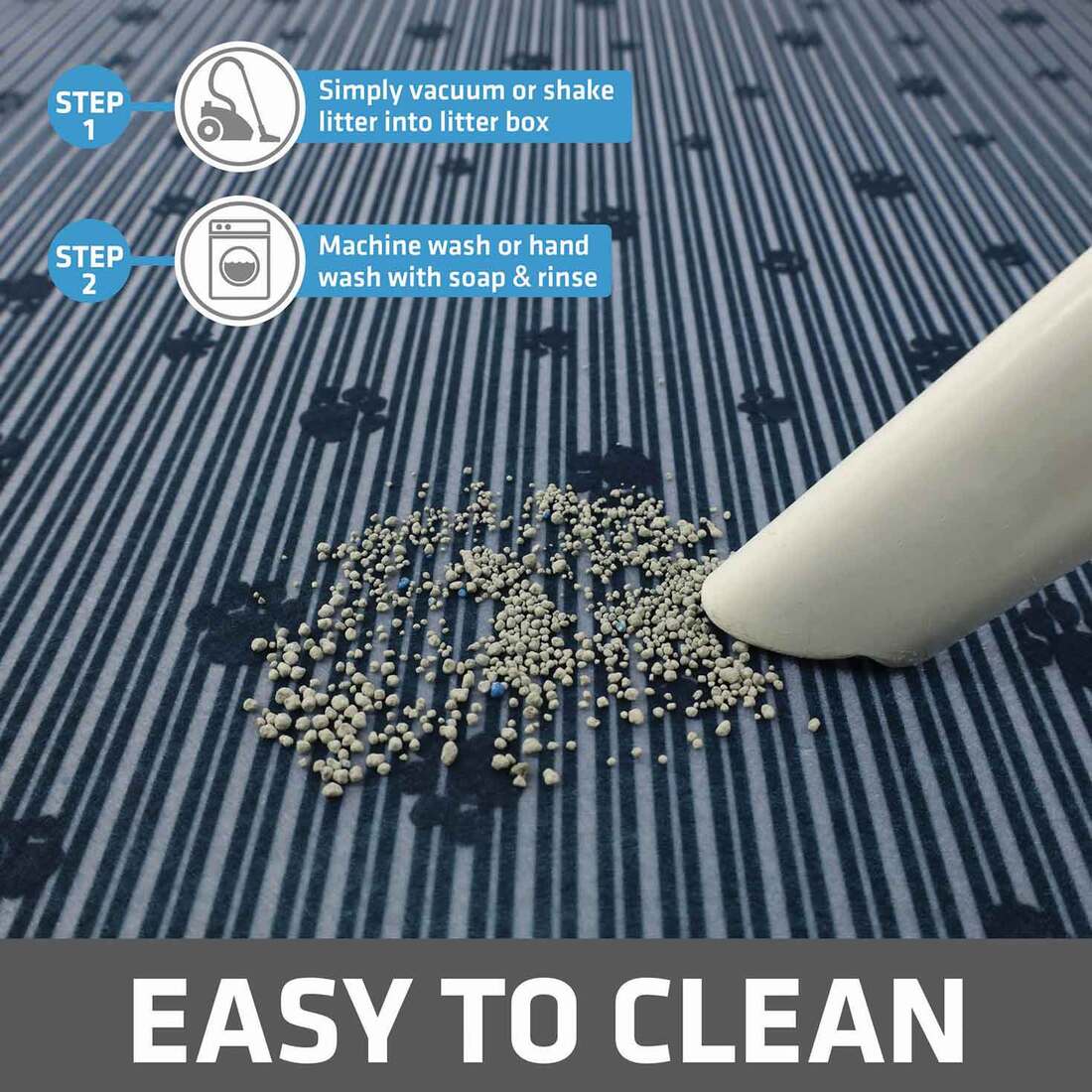 Drymate Cat Litter Mat, Grey Paw Print