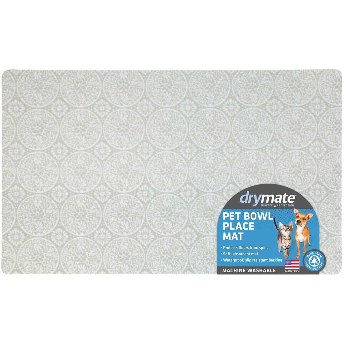 Drymate Pet Bowl Placemat, Tan Global, 12" x 20"
