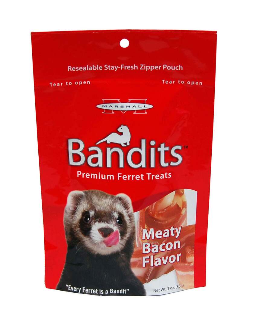Marshall Bandit Ferret Treats Bacon, 3 ounce bag