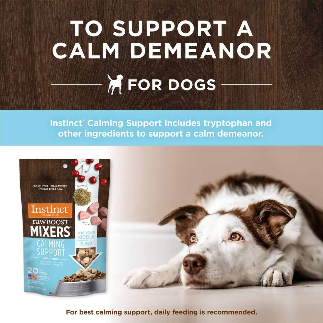 Instinct Raw Boost Mixers Tranquility Freeze-Dried Dog Food Topper, 0.75 Ounces