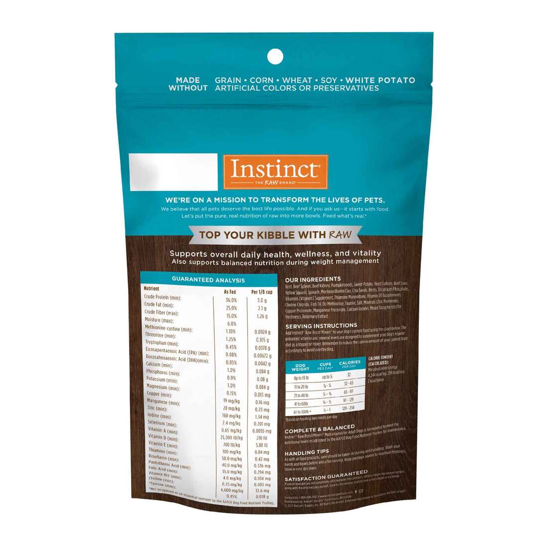Instinct Raw Boost Mixers Multivitamin for Adult Dogs Freeze-Dried Food Topper, 5.5 Ounce Bag