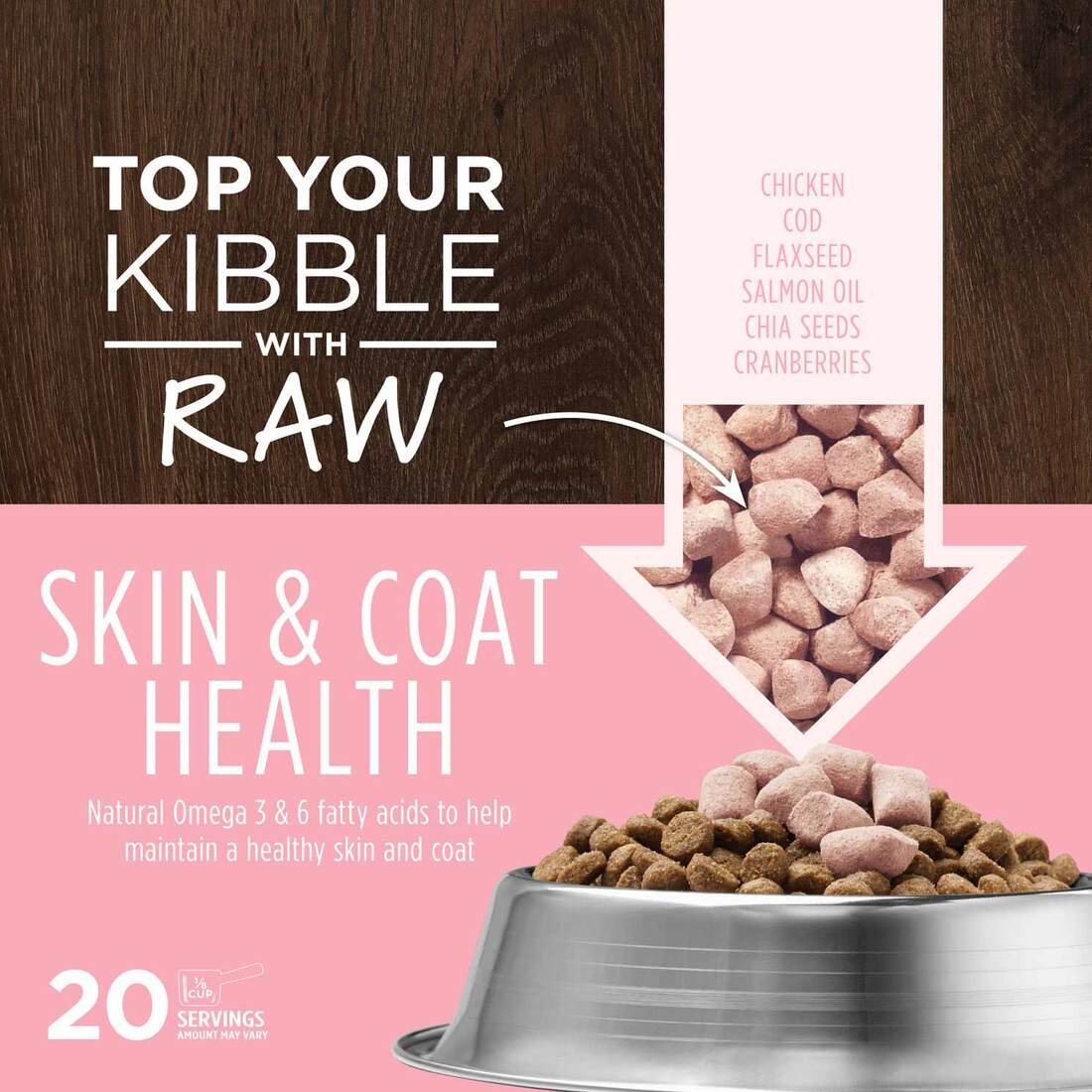 Instinct Freeze-Dried Raw Boost Mixers Grain-Free Skin & Coat Health Recipe Dog Food Topper, 5.5 Oun
