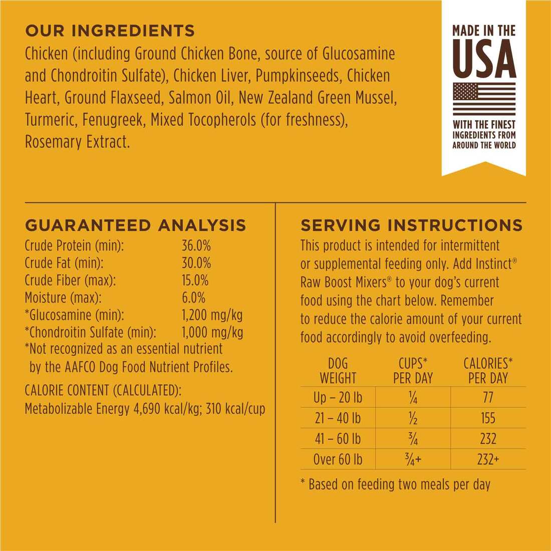 Instinct Freeze-Dried Raw Boost Mixers Grain-Free Mobility Support Recipe Dog Food Topper, 5.5 Ounce