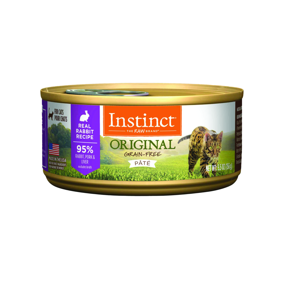 Instinct Original Natural Wet Cat Food, Grain Free Real Rabbit Recipe Pâté, 5.5 Ounces