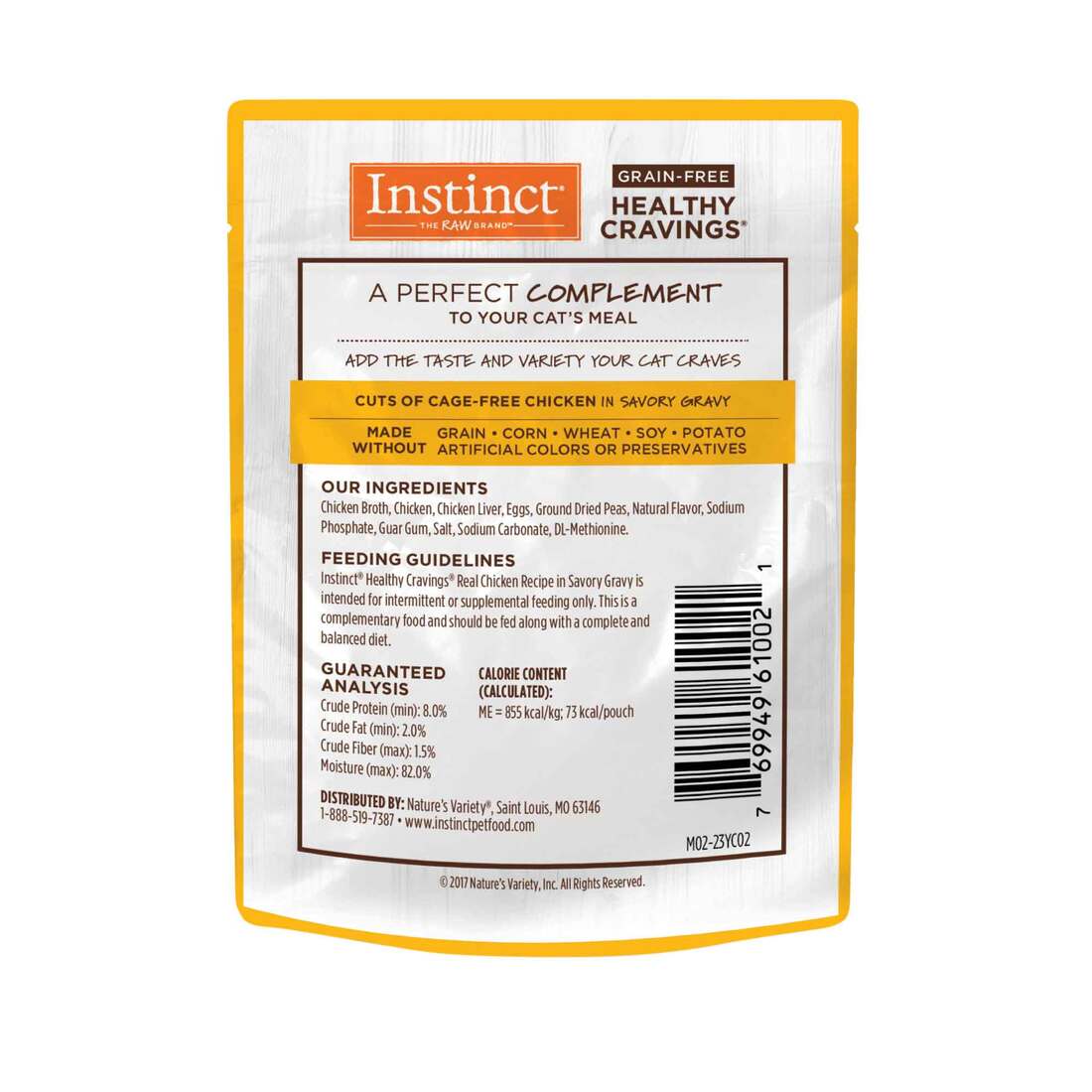 Instinct Healthy Cravings Natural Wet Cat Food, Topper, Grain Free Cuts & Gravy Real Chicken Recipe,