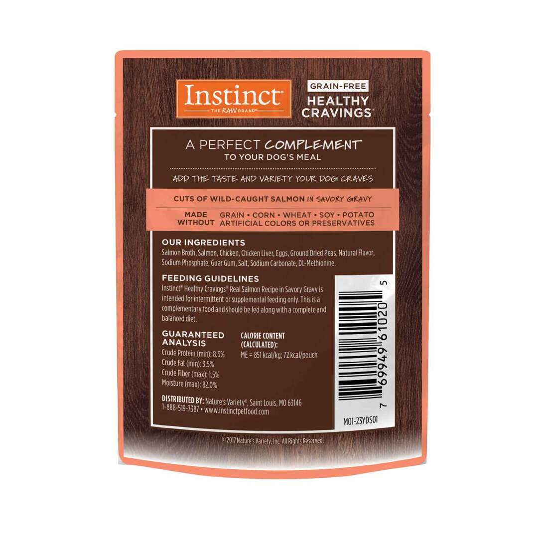 Instinct Healthy Cravings Grain-Free Cuts & Gravy Real Salmon Recipe in Savory Gravy Wet Dog Food To