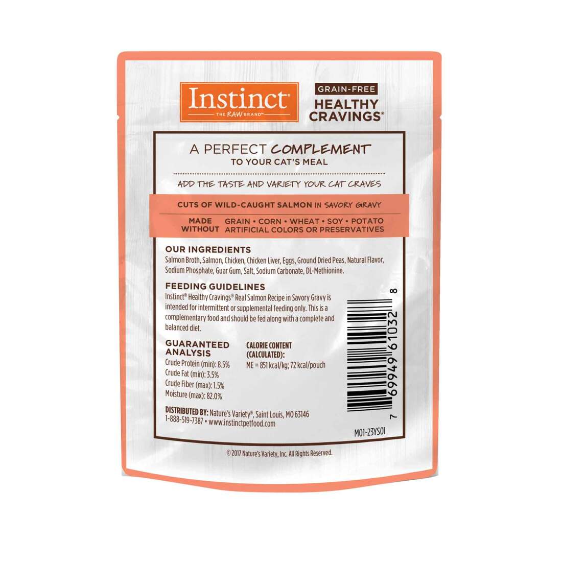 Instinct Healthy Cravings Natural Wet Cat Food, Topper, Grain-Free Cuts & Gravy Real Salmon Recipe, 