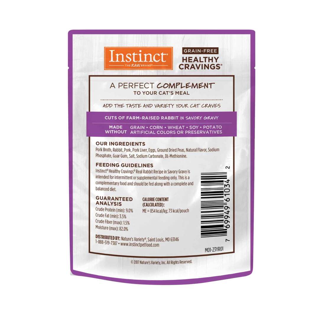 Instinct Healthy Cravings Natural Wet Cat Food, Topper, Grain-Free Cuts & Gravy Real Rabbit Recipe, 