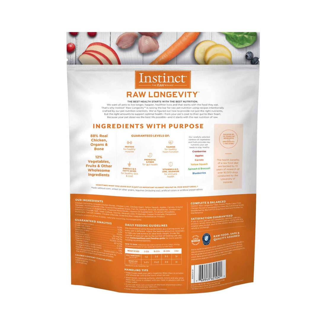 Instinct Raw Longevity Cage Free Chicken Frozen Dog Food, 4 Pounds - Not Available For Delivery