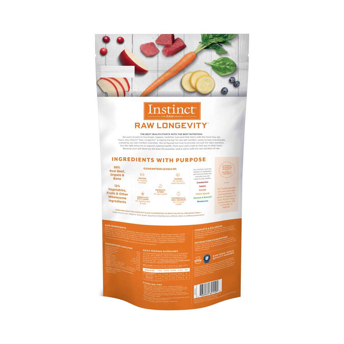 Instinct Raw Longevity Adult Frozen Beef Patties Dog Food, 6 Pound Bag - Not Available For Delivery