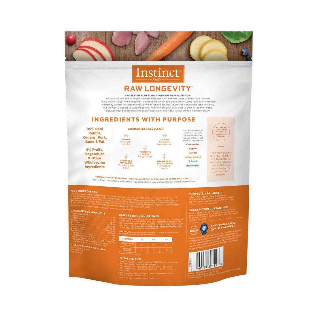 Instinct Raw Longevity™ Frozen Cat Food, Adult Rabbit Bites, 2.5 Pounds - Not Available for Delivery