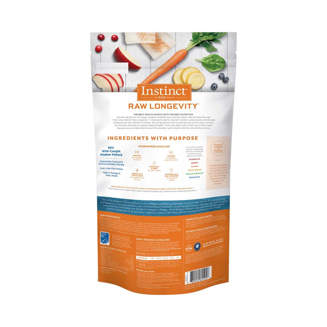 Instinct Raw Longevity Adult Frozen Pollock Patties Dog Food, 6 Pounds - Not Available for Delivery