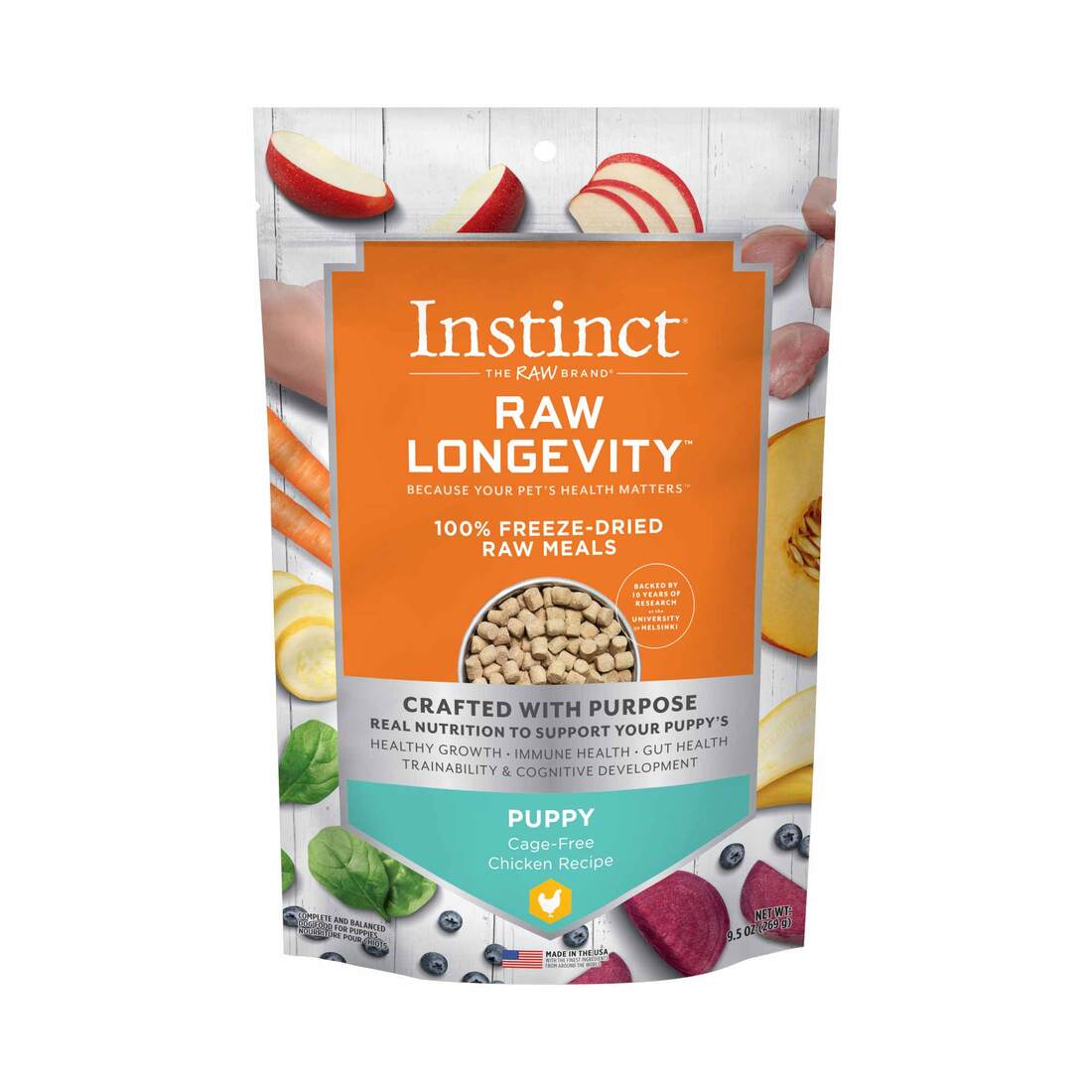 Instinct® Raw Longevity™ Puppy Freeze-Dried Chicken Bites Dog Food, 9.5 Ounce Bag