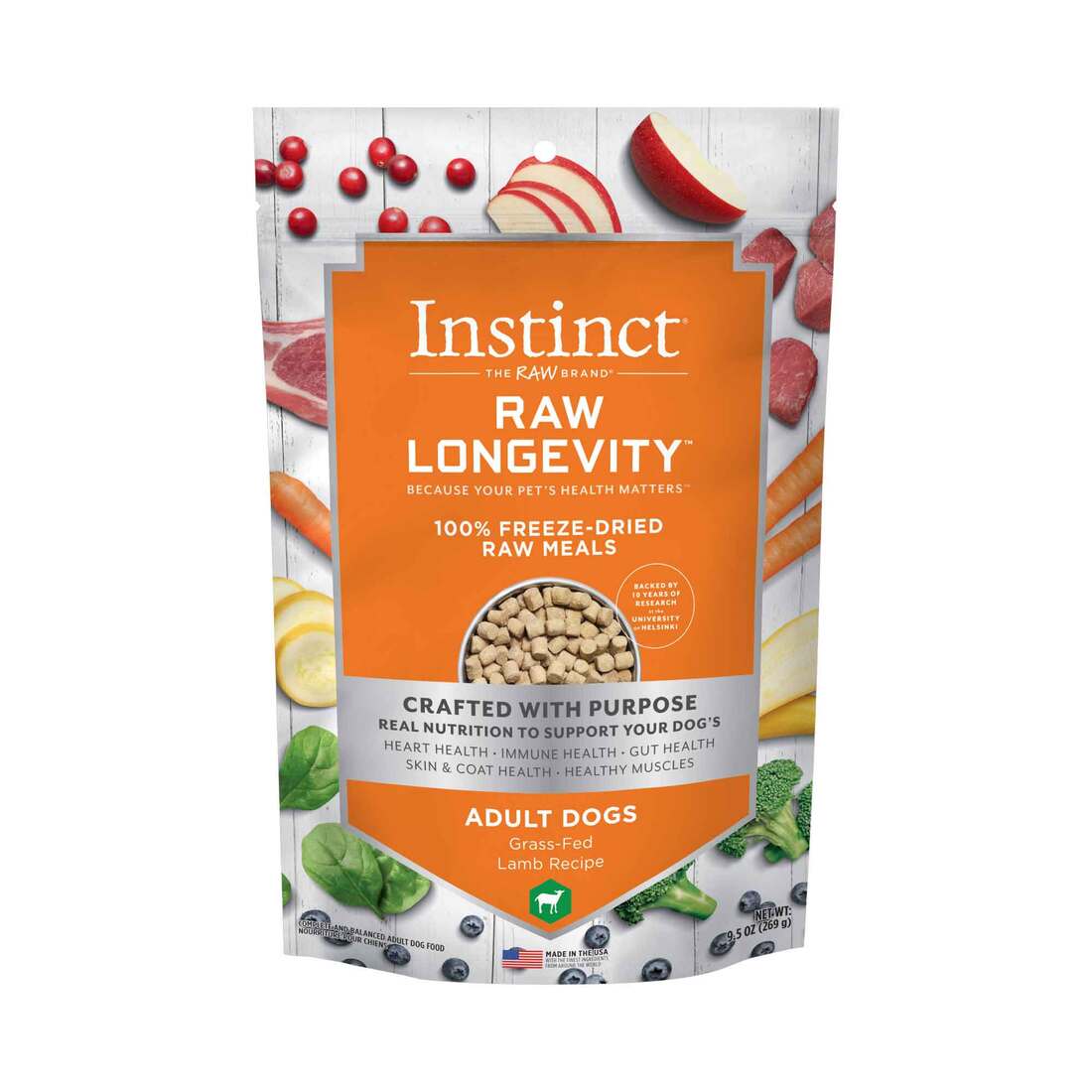Instinct® Raw Longevity™ Adult Freeze-Dried Lamb Bites Dog Food, 9.5 Ounce Bag