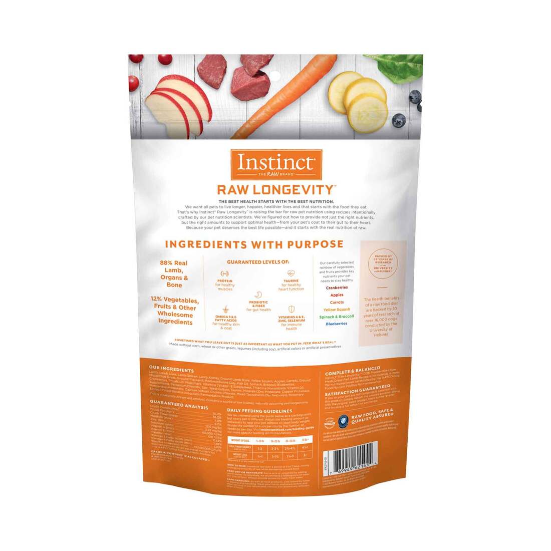 Instinct® Raw Longevity™ Adult Freeze-Dried Lamb Bites Dog Food, 9.5 Ounce Bag