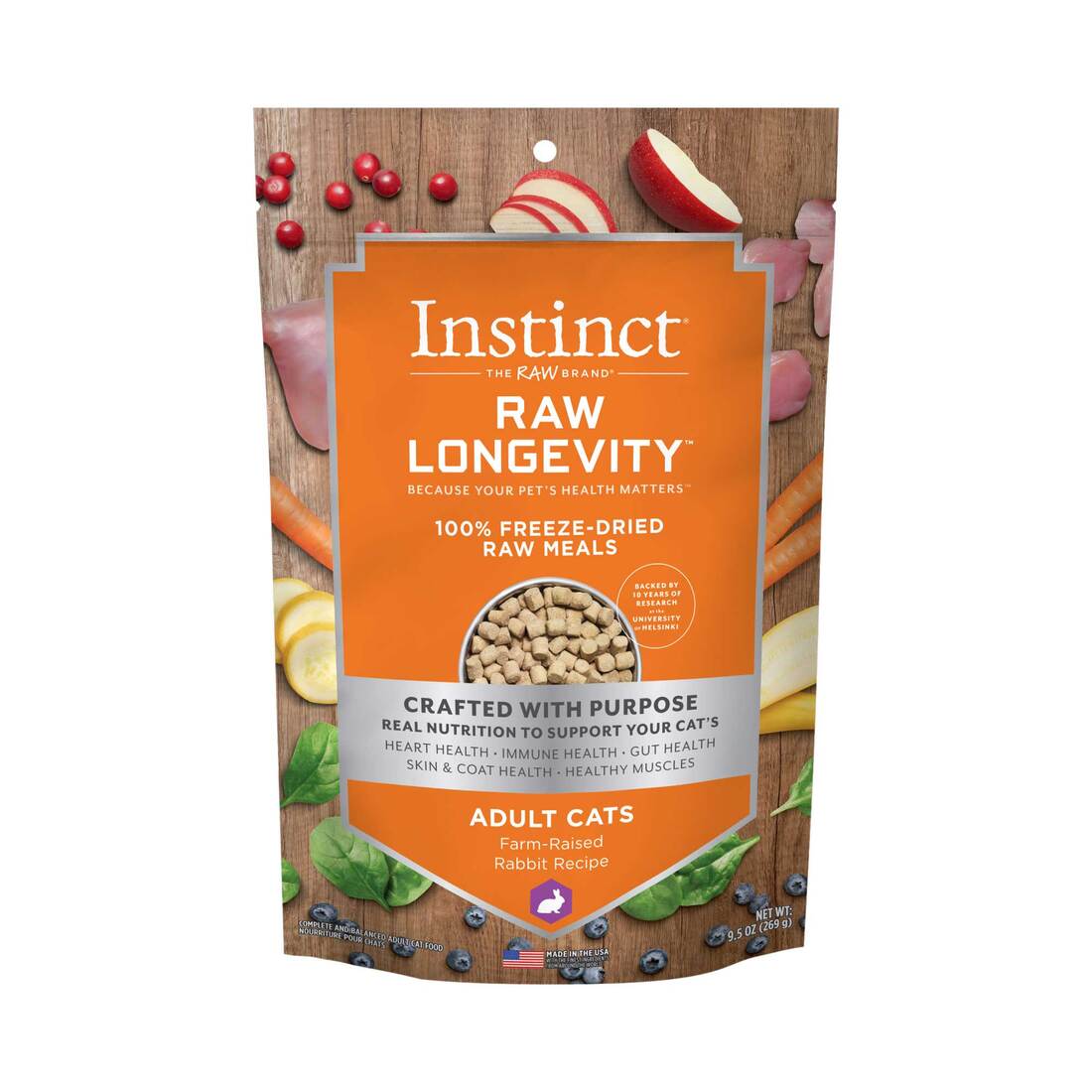 Instinct Raw Longevity™ Freeze Dried Cat Food, Adult Freeze Dried Rabbit Bites, 9.5 Ounces