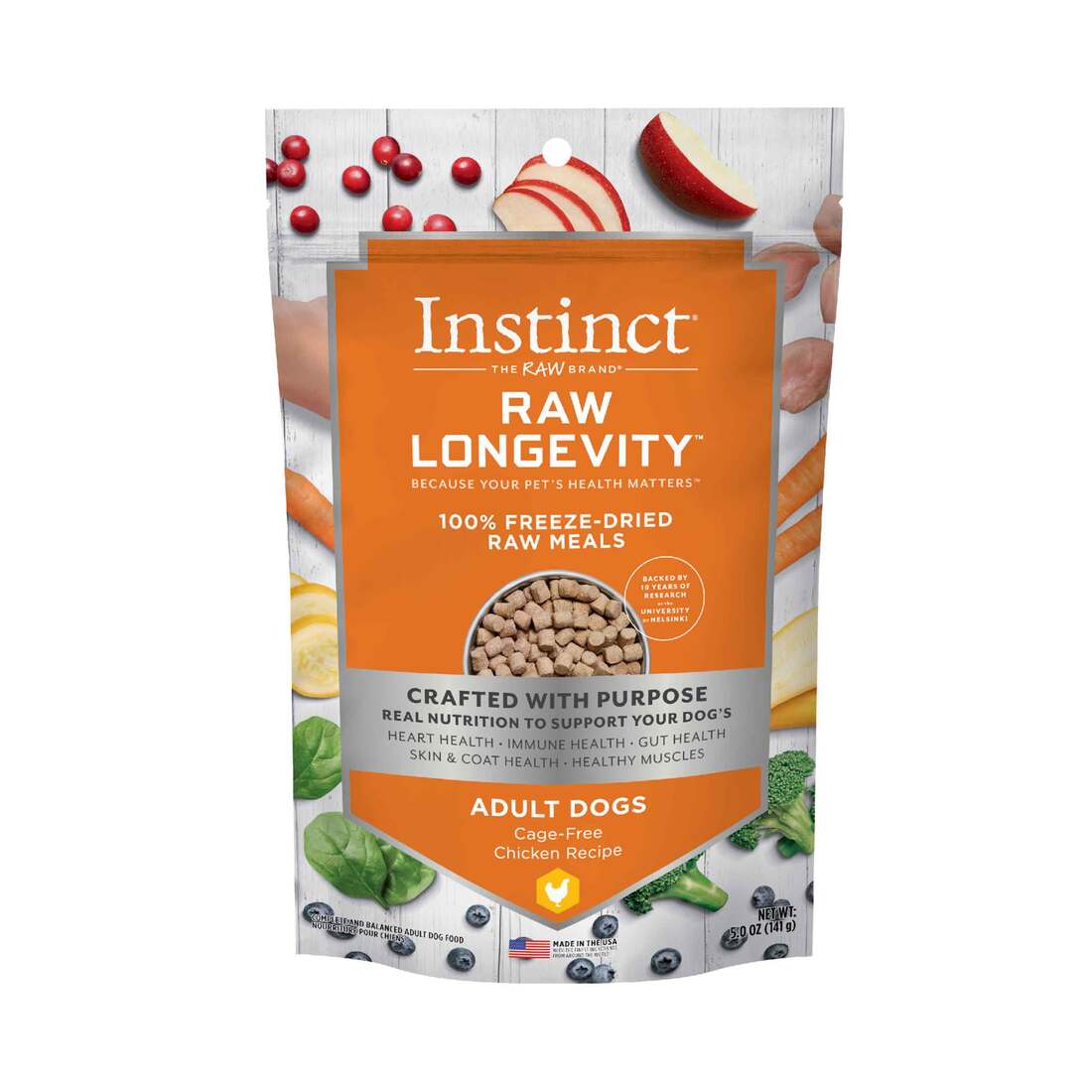 Instinct Raw Longevity Adult Freeze-Dried Chicken Bites Dog Food, 5 Ounce Bag