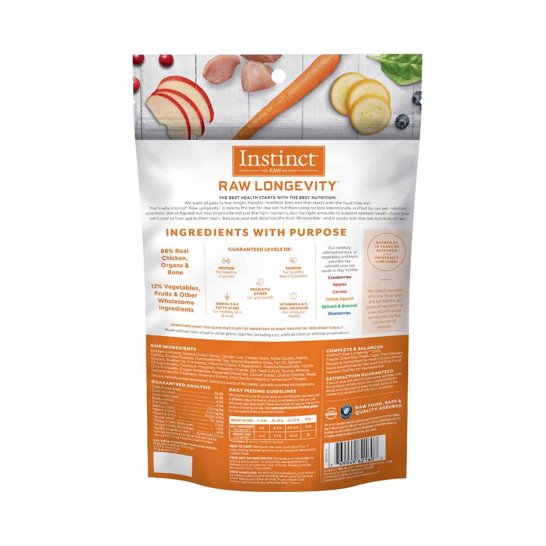 Instinct Raw Longevity Adult Freeze-Dried Chicken Bites Dog Food, 5 Ounce Bag