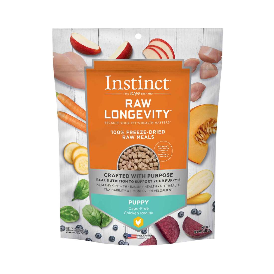 Instinct Raw Longevity Puppy Freeze-Dried Chicken Bites Dog Food, 16 Ounce Bag