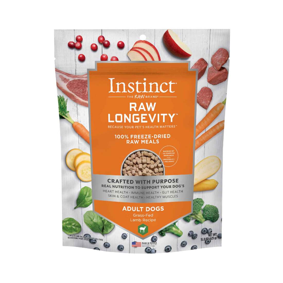 Instinct Raw Longevity Adult Freeze-Dried Lamb Bites Dog Food, 15 Ounce Bag