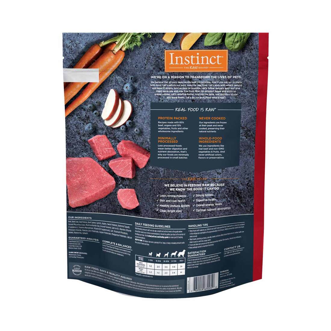 Instinct Frozen Raw Patties Grain-Free Real Beef Recipe Dog Food, 6 Pound Bag - Not Available for De
