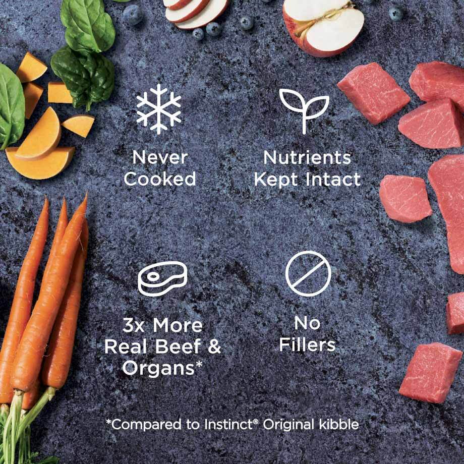 Instinct Frozen Raw Patties Grain-Free Real Beef Recipe Dog Food, 6 Pound Bag - Not Available for De