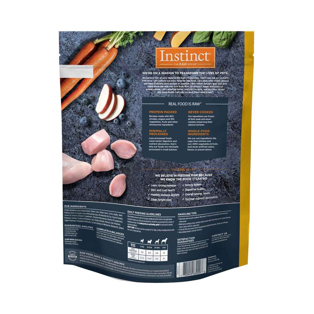 Instinct Frozen Raw Bites Grain-Free Cage-Free Chicken Recipe Dog Food, 6 Pound Bag - Not Available 
