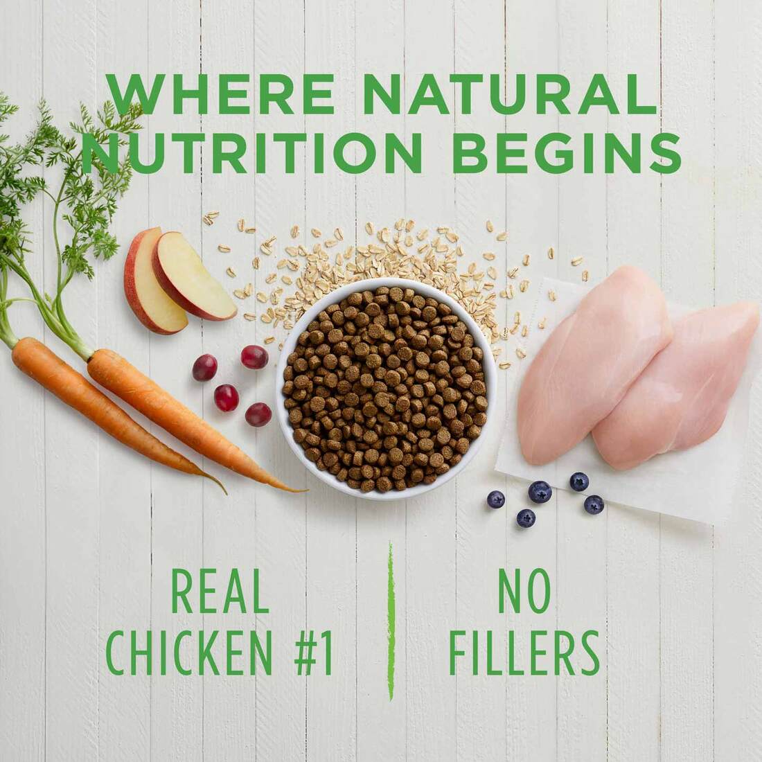 Instinct Be Natural Real Chicken & Brown Rice Recipe Freeze-Dried Raw Coated Dry Dog Food, 25 Pound 