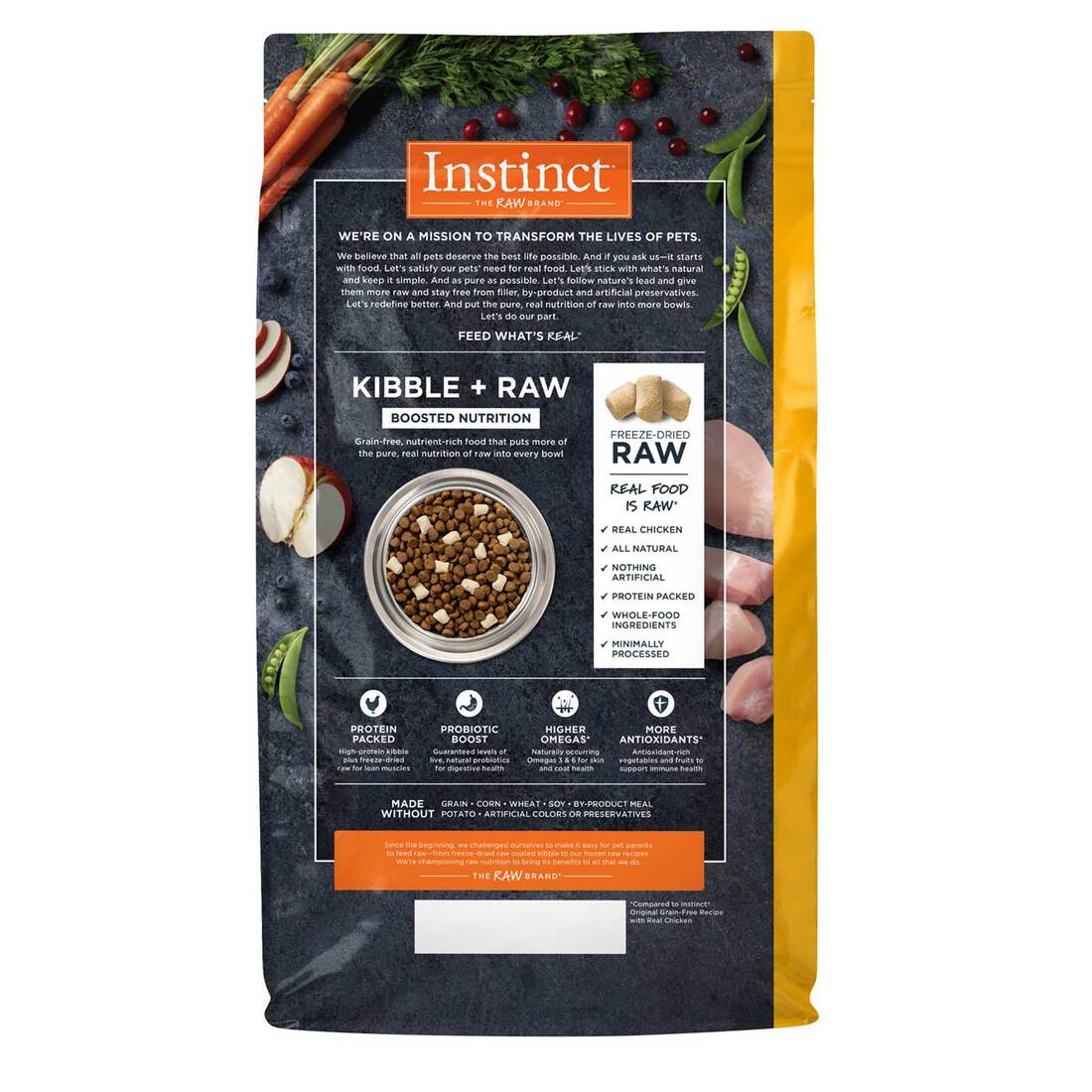 Instinct Raw Boost Grain-Free Recipe with Real Chicken Dry Dog Food with Freeze-Dried Raw Pieces, 4 