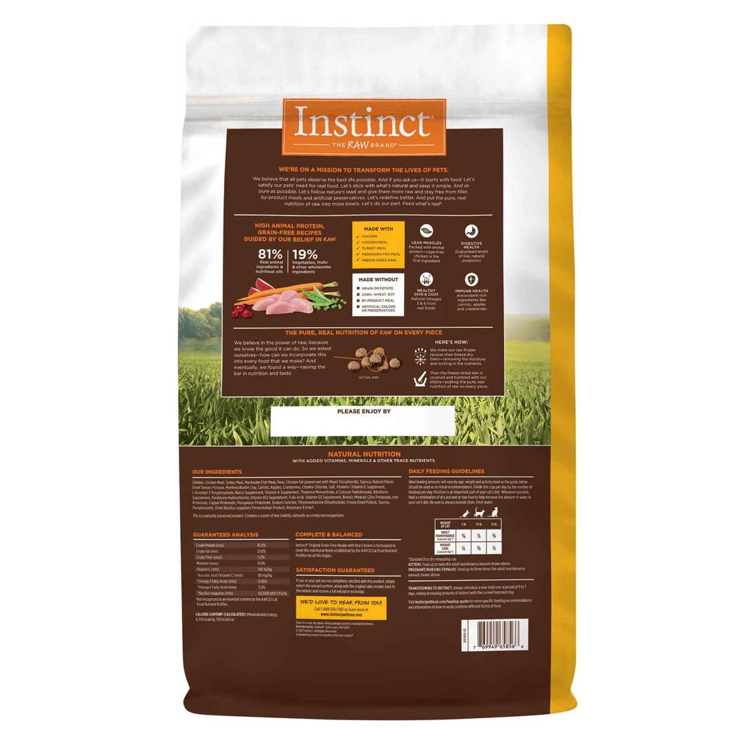 Instinct Original Grain-Free Recipe with Real Chicken Freeze-Dried Raw Coated Dry Cat Food, 11 Pound