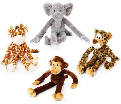 Multipet Plush Swingin' Safari Assorted Animals Dog Toy, 22 Inches, 1 Each