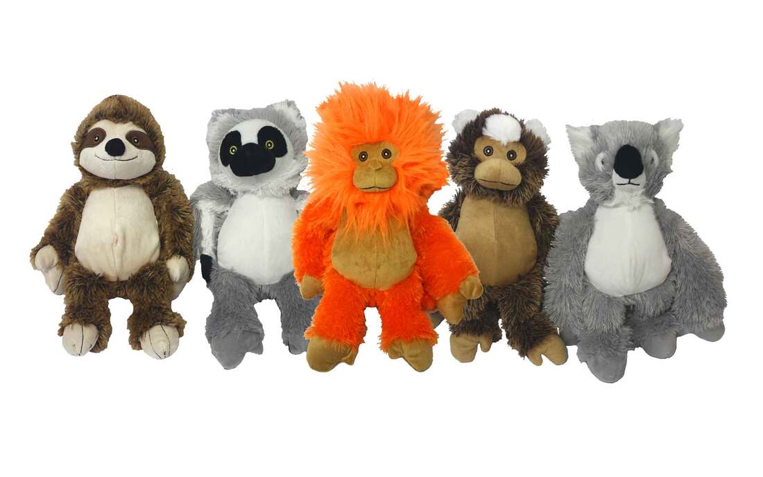 Multipet Bark Buddies Plush Animals Dog Toy, Assorted, 9 Inches, 1 Each