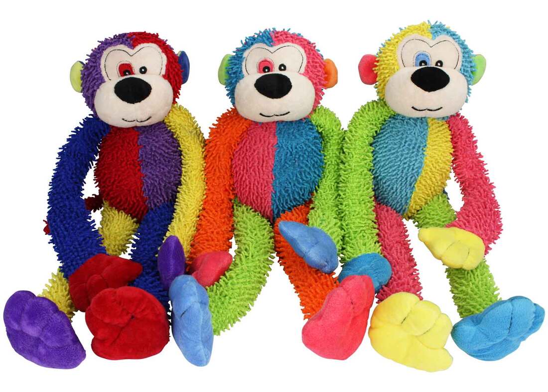 Multipet Multi Crew Monkey Dog Toy, Assorted, 1 Each