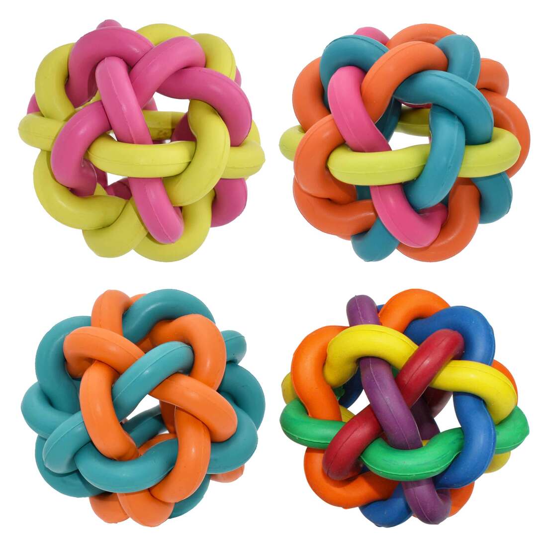 Multipet Nobbly Wobbly Dog Toy, 4 Inches, Assorted, 1 Each