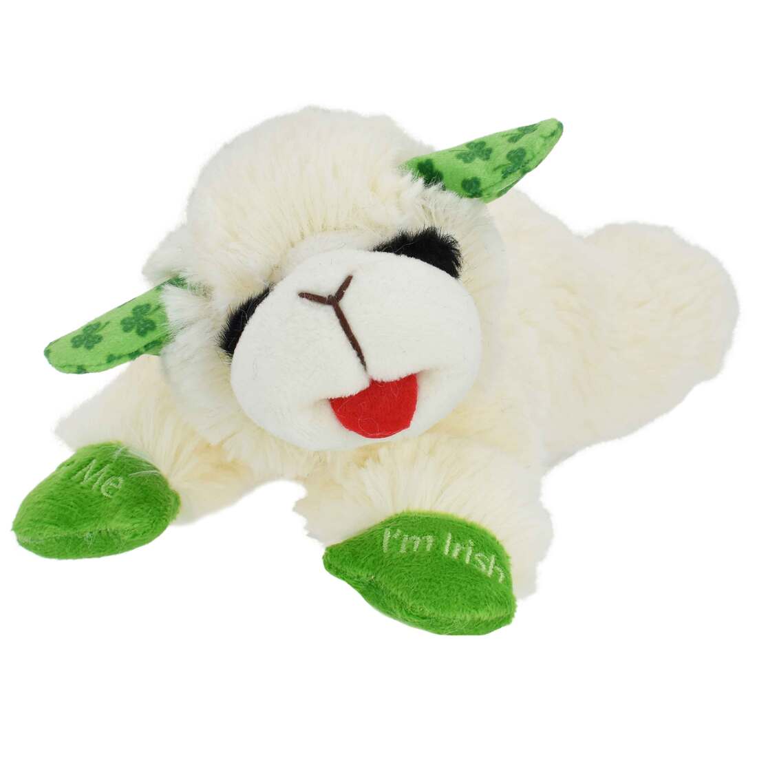 Multipet Lamb Chop St Patty's Day Pet Me I'm Irish Dog Toy, 8 Inches