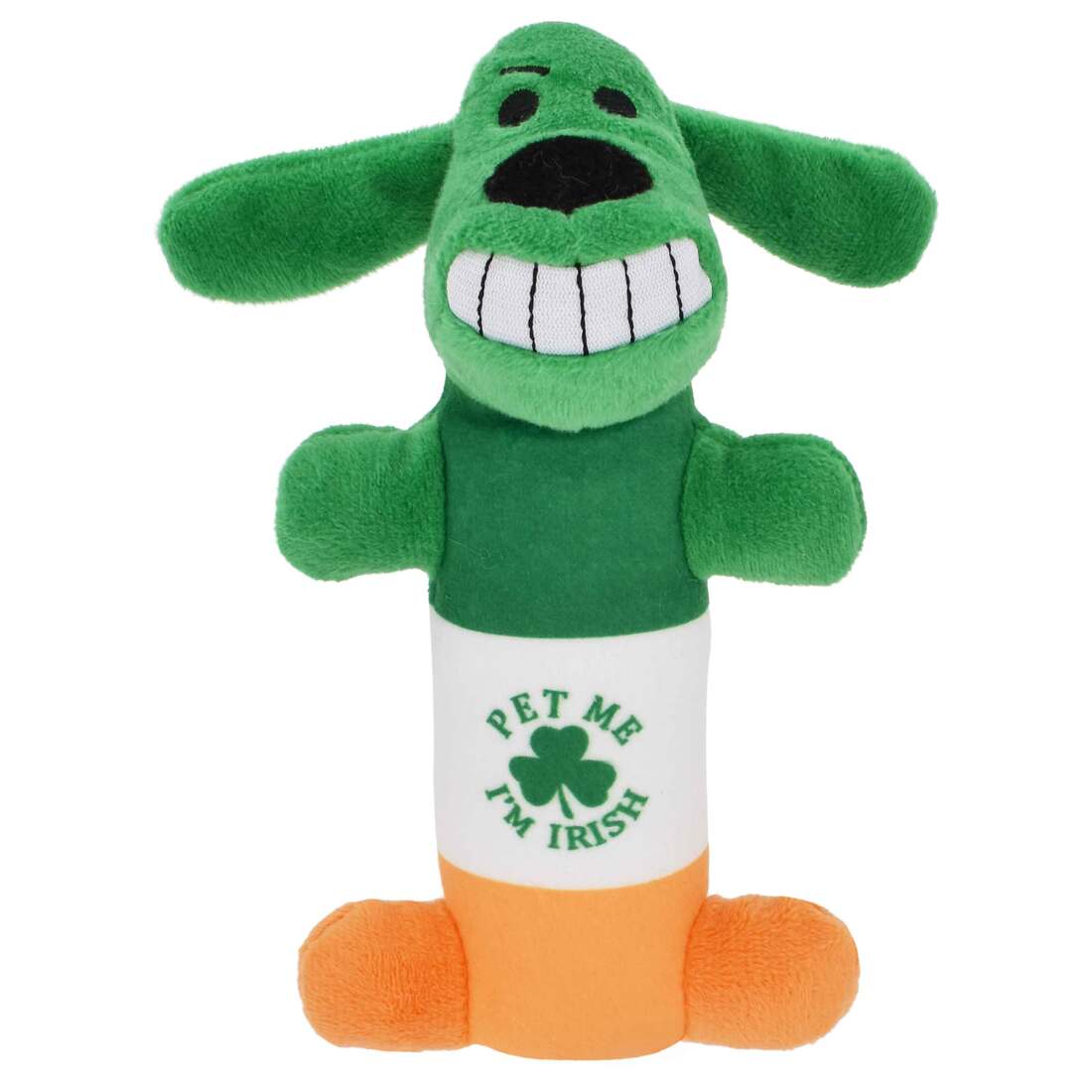 Multipet Loofa St Patty's Day Pet Me I'm Irish Dog Toy, 6 Inches