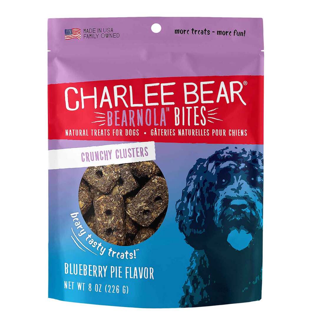 Charlee Bear Bearnola Bites Dog Treat, Blueberry Pie, 8 Ounces