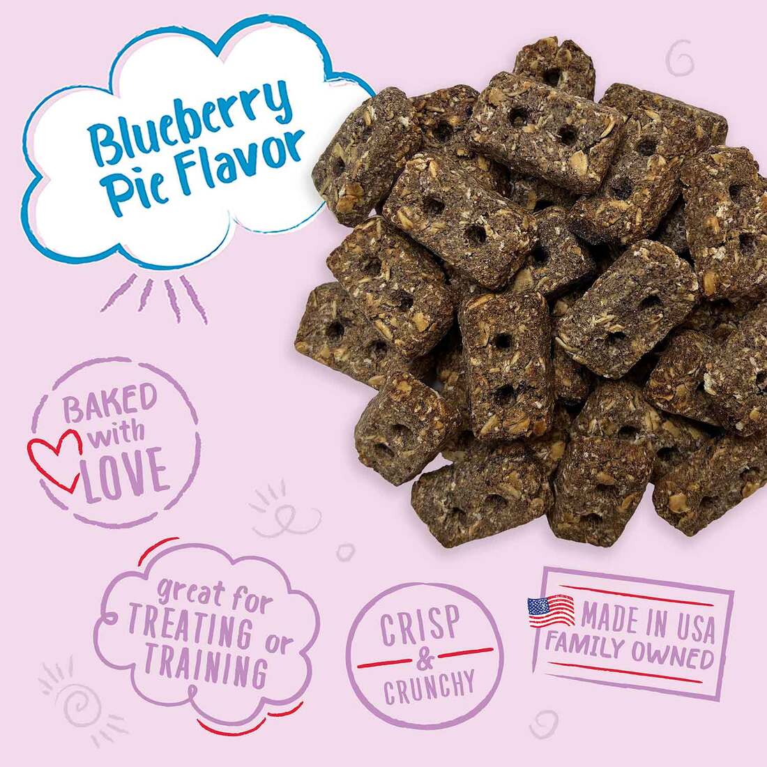 Charlee Bear Bearnola Bites Dog Treat, Blueberry Pie, 8 Ounces