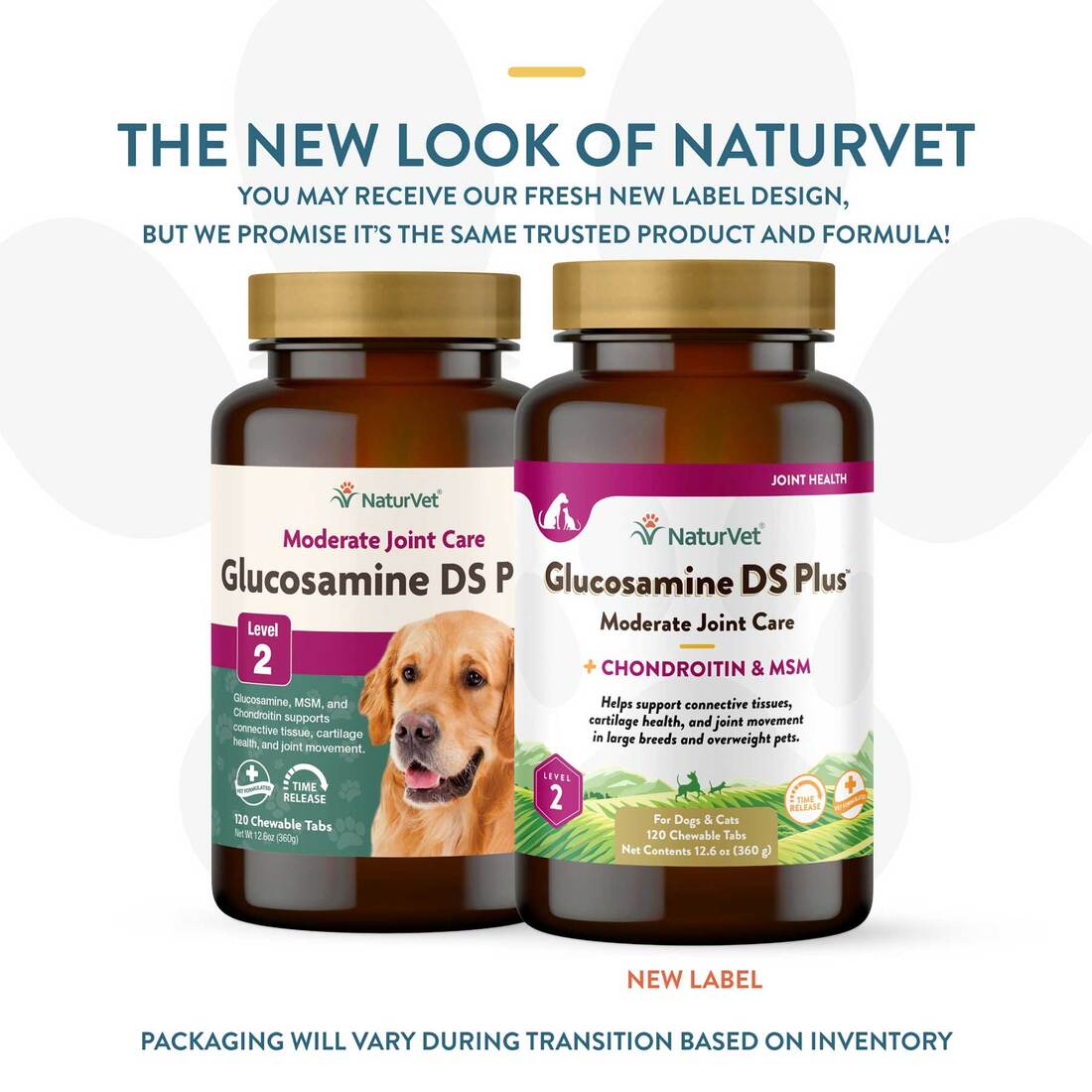 NaturVet Glucosamine DS Plus Level 2 Moderate Joint Care Time Release, Chewable Tablets for Dogs, 12